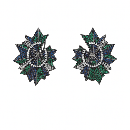 Star Shape With Cubic Diamonds Fashion Stud Earring For Women
