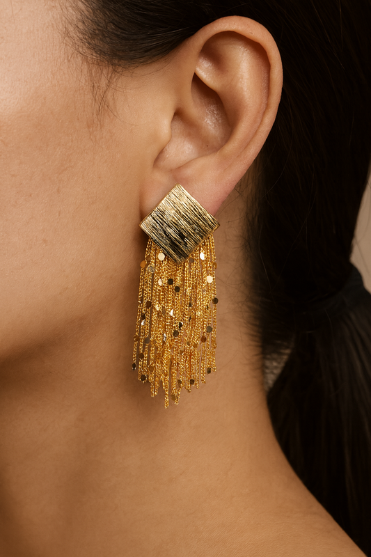 Square chain dangle earring