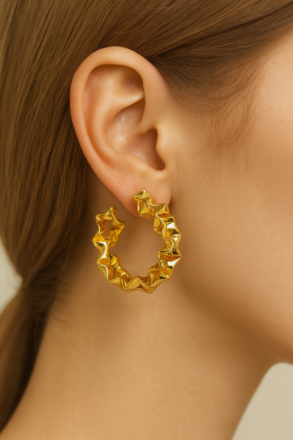 Star flower dangle earring