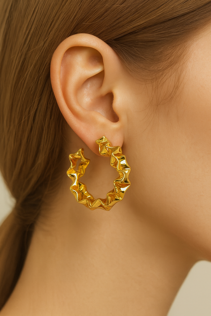Star flower dangle earring