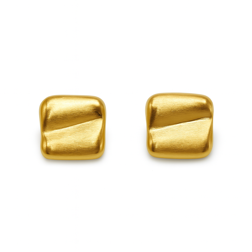 Rectangle Shape Wave Style Stud Earring