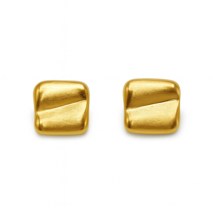 Rectangle Shape Wave Style Stud Earring