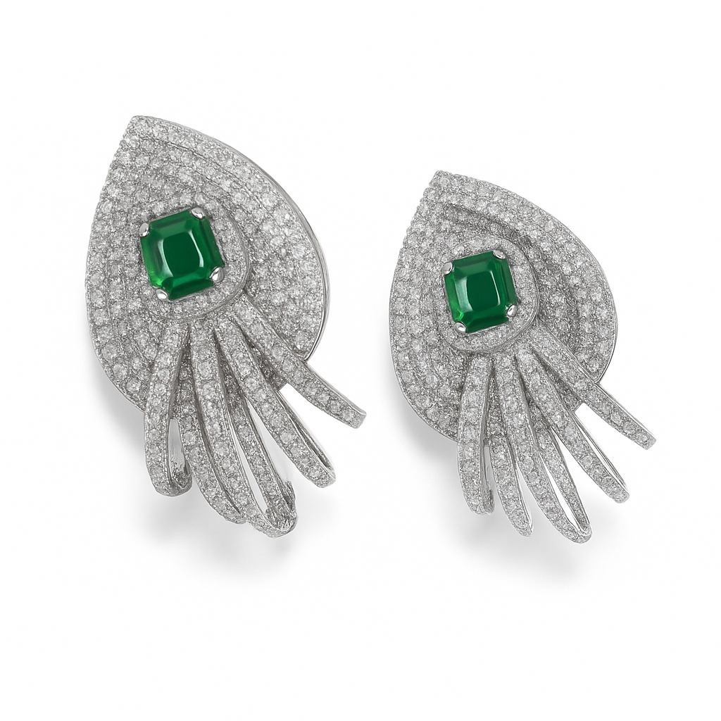 Radiant Emerald Gemstone Earrings