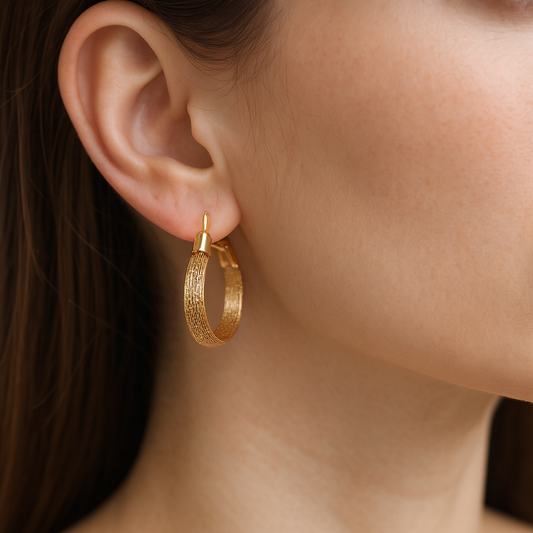 Shinny circle trendy hoops