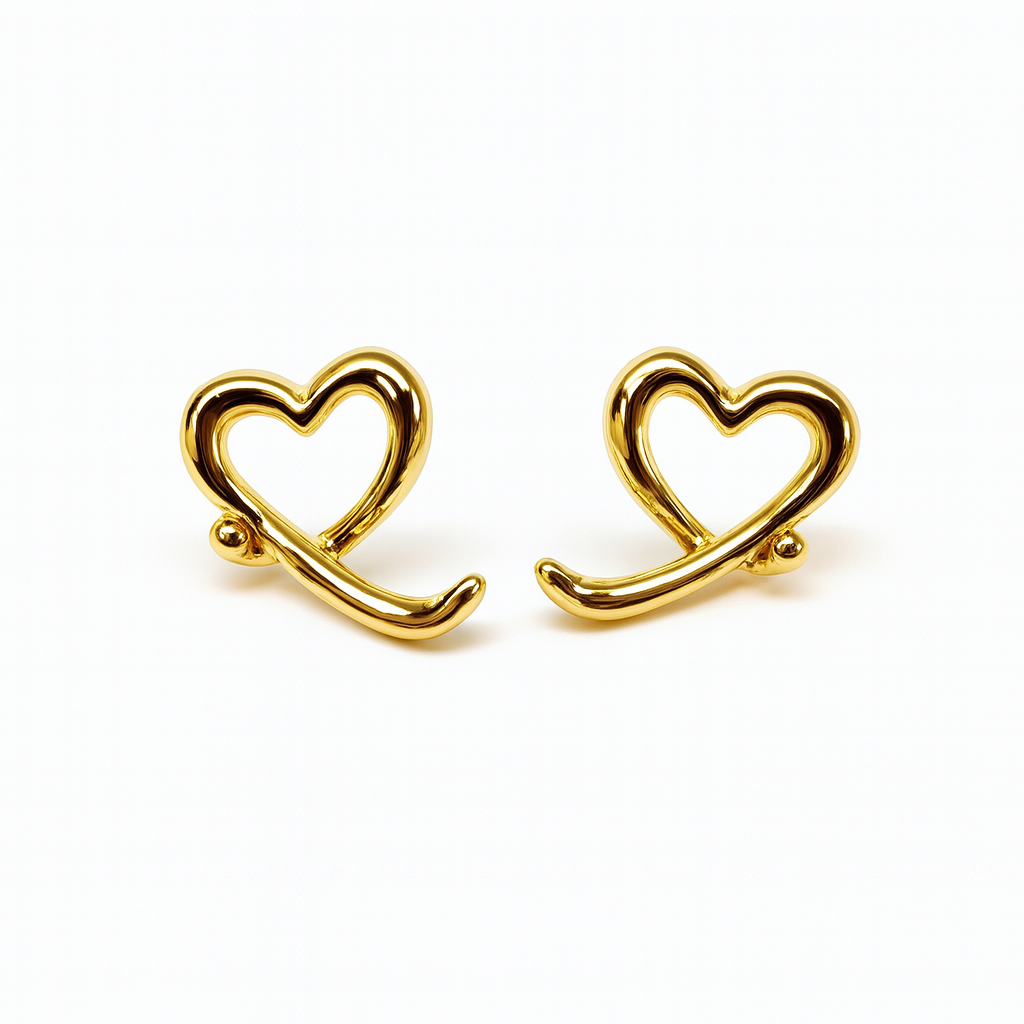 Simple Look Heart Shape Stud Earring
