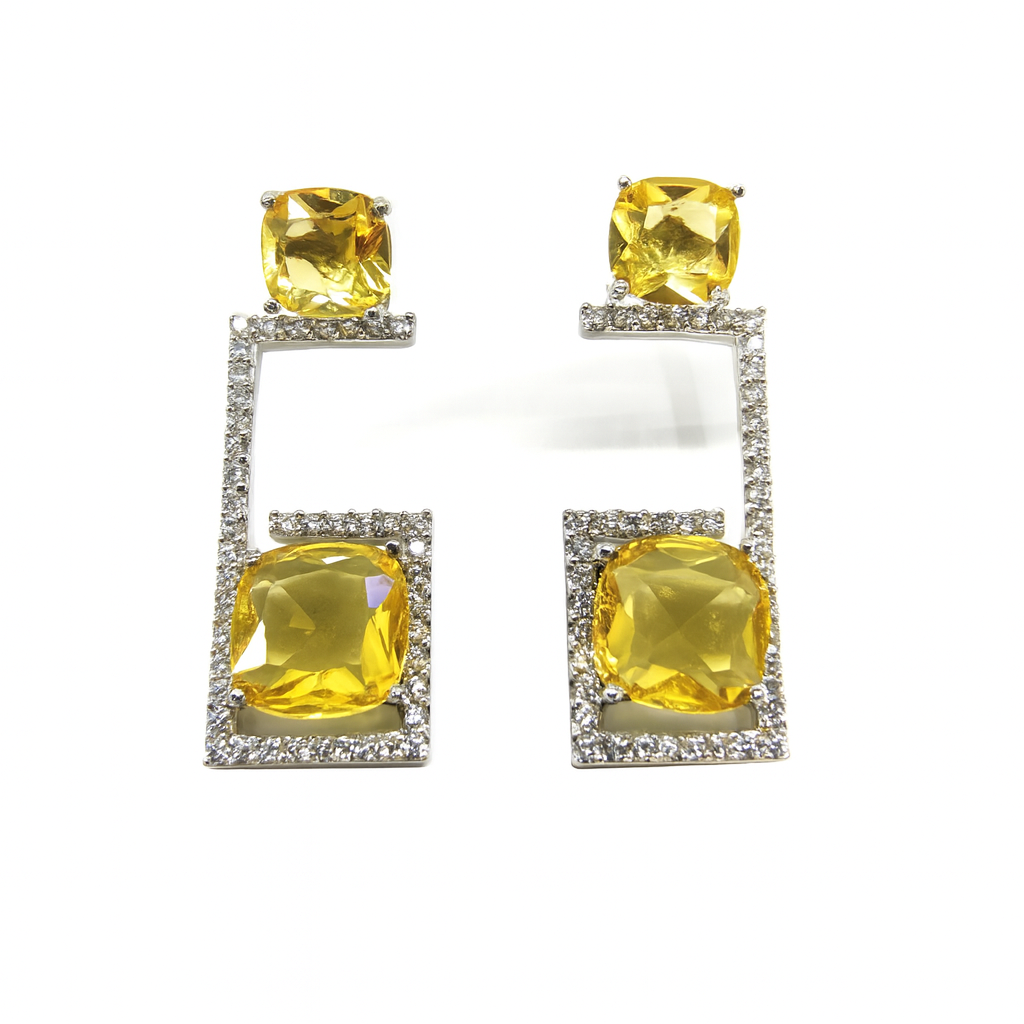 yellow Citrine  6 no design dangle