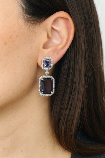 Violet Frost Diamond Earrings