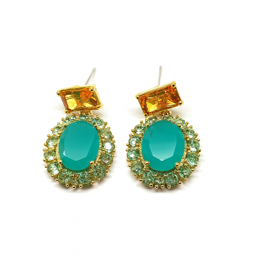 Water Drop Shape With Diamond Drop Earring