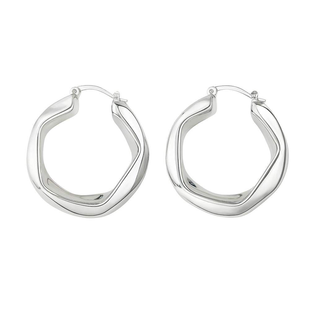 Silver plated hoops