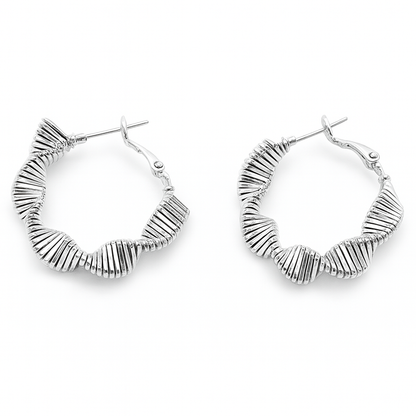 Silver Plated Twisted Loop Earring