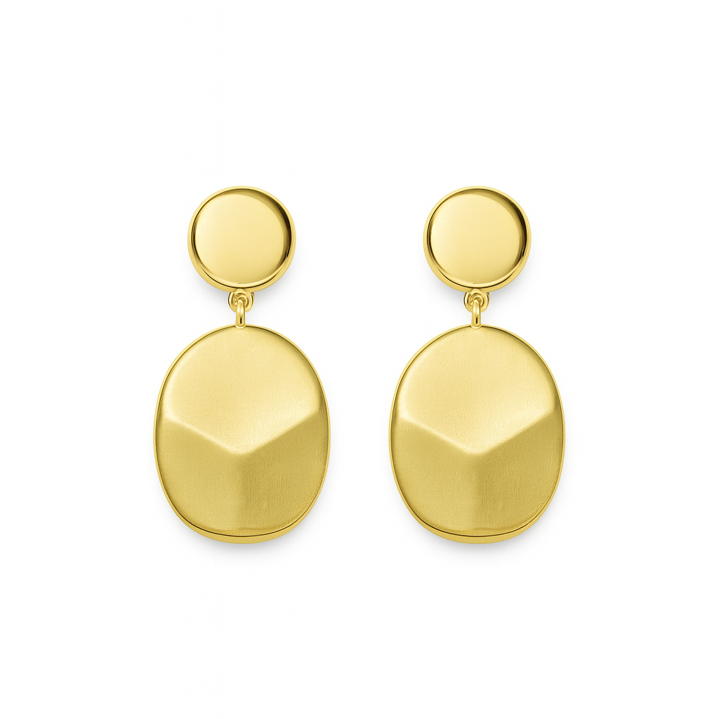 Round Pendant Style Double Layer Earring