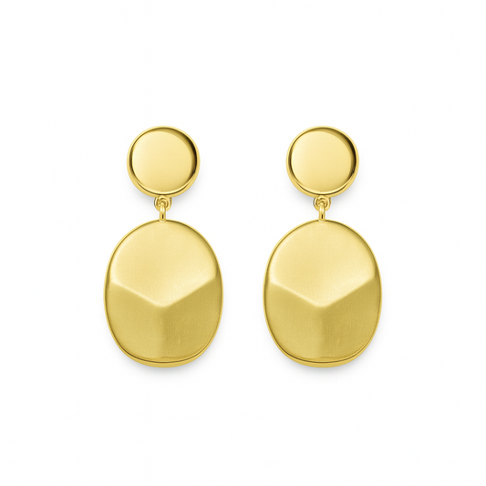 Round Pendant Style Double Layer Earring