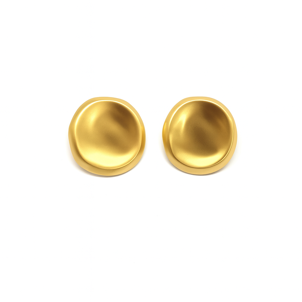 Round Shape Button Stud Earring