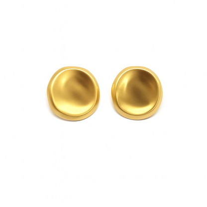 Round Shape Button Stud Earring