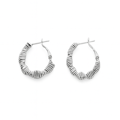 Round Shape Glosy Silver Plated Hoop Earring