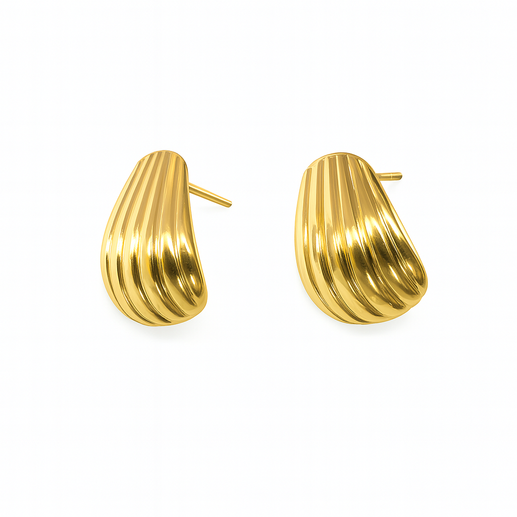 Shell shape gold platted earring