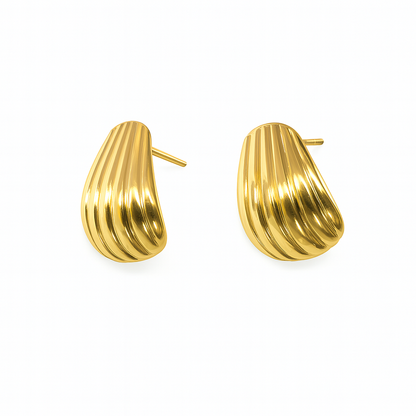 Shell shape gold platted earring