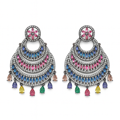 Round Circle Dangle Big Giant Hollow Chunky Mix Color Multi-layered Drop earring for girls