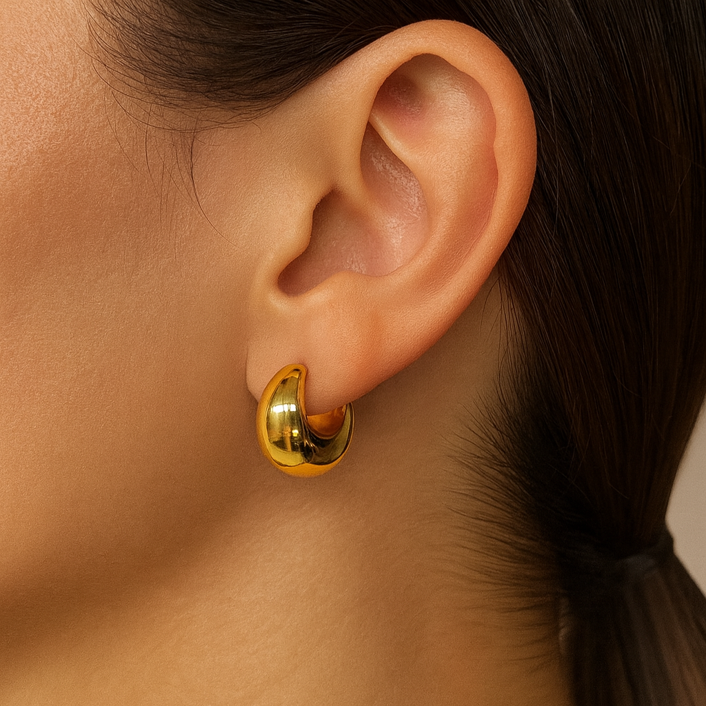 Round gold plated hoop