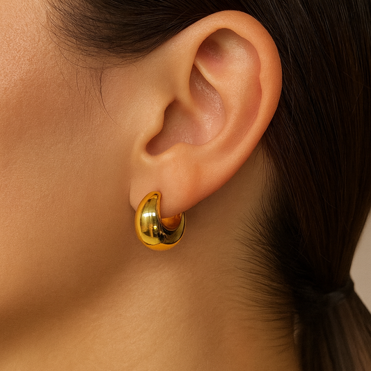 Round gold plated hoop