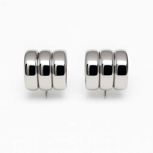 Trio silver stud earring