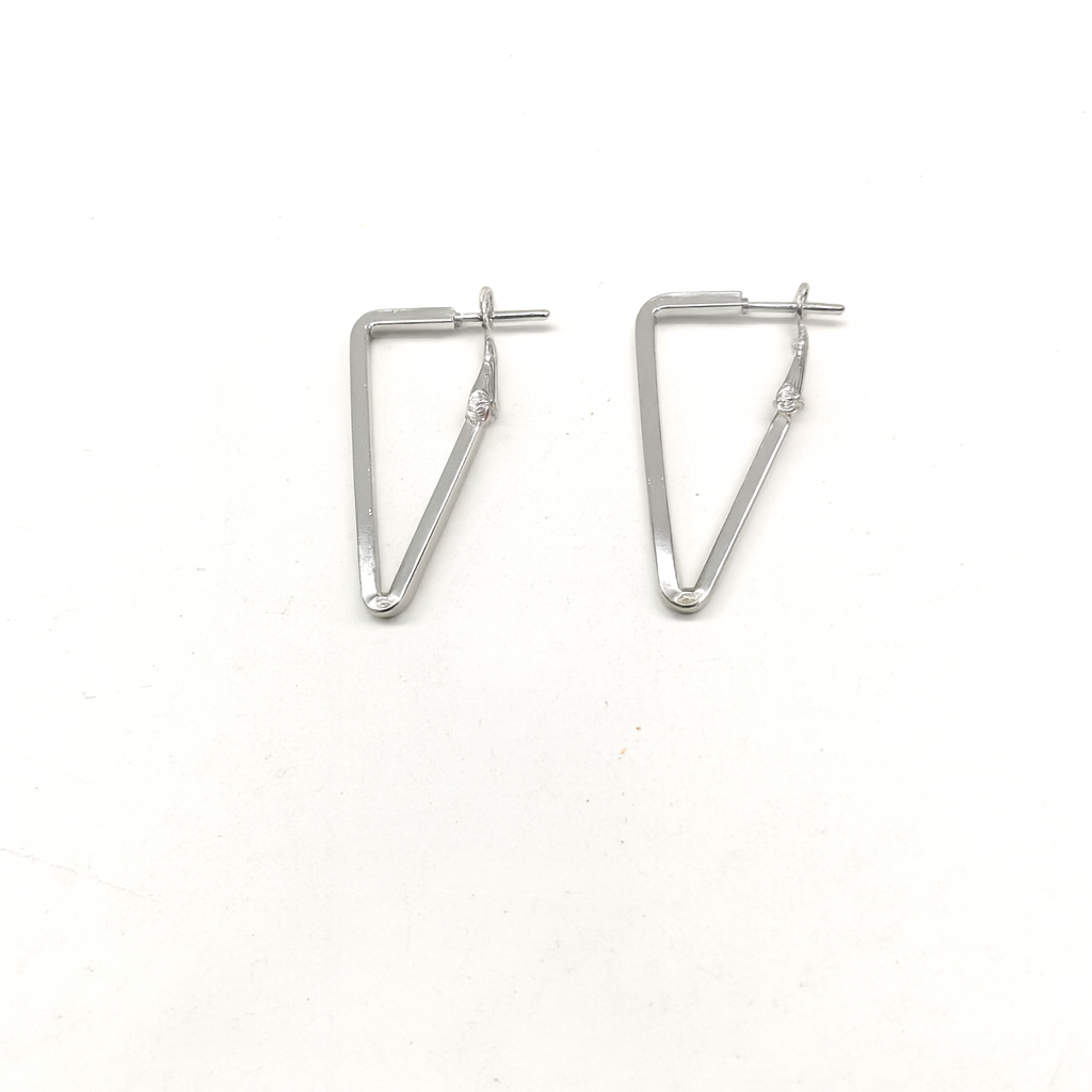 Triangle shape silver earring
