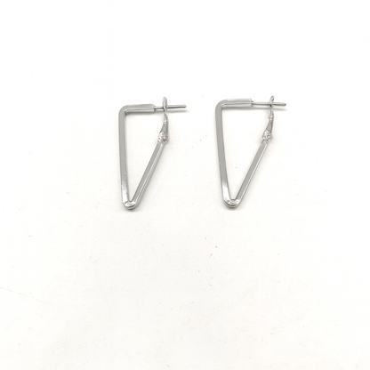 Triangle shape silver earring