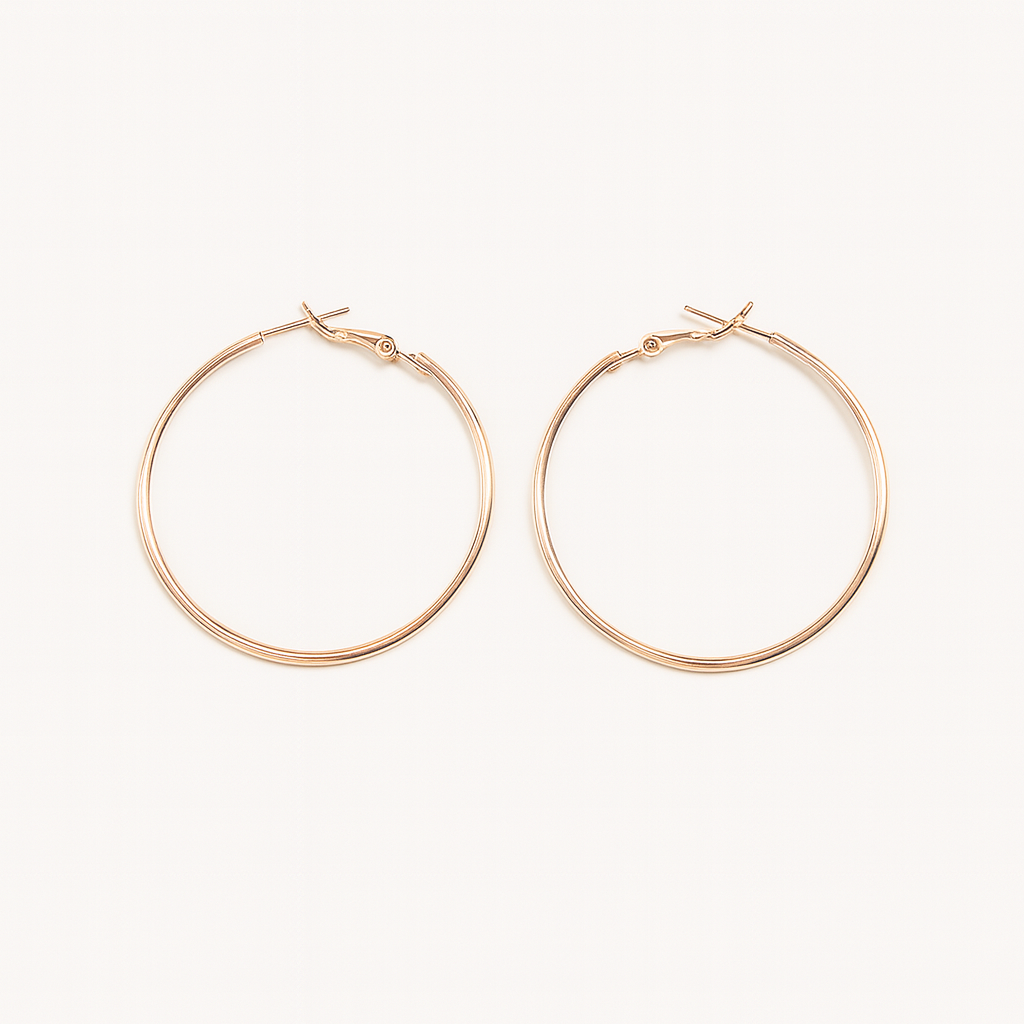Rose gold large hoop earring