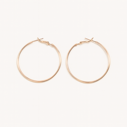 Rose gold large hoop earring