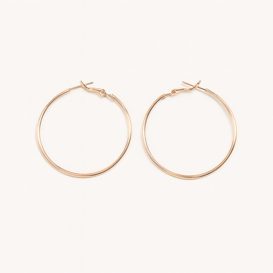 Rose gold large hoop earring