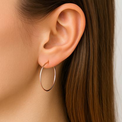 Rose gold large hoop earring