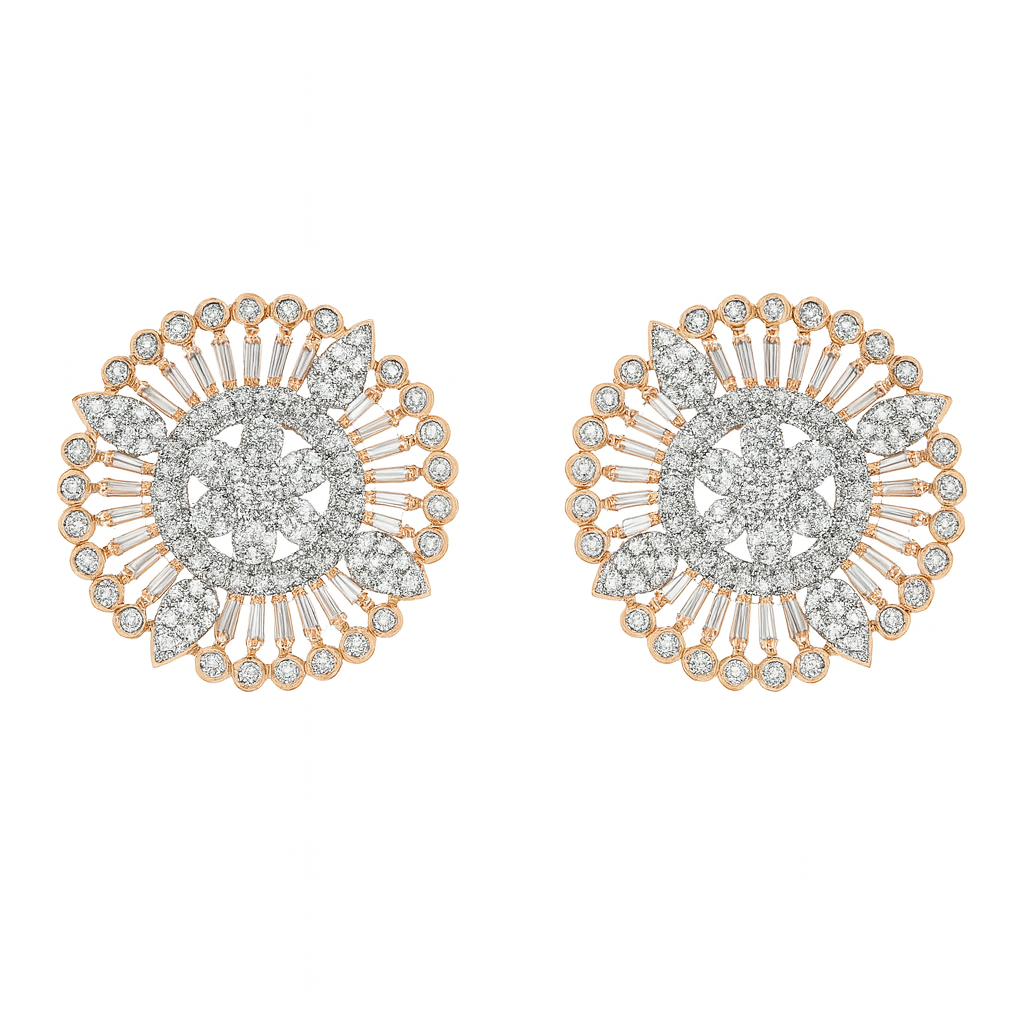 Round shaped rose gold stud