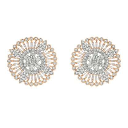 Round shaped rose gold stud