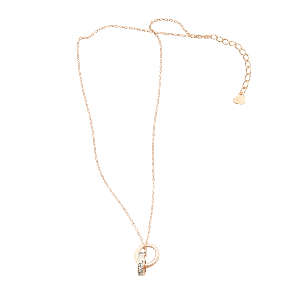 Cubic Diamonds With Round Ring Pedant Necklace