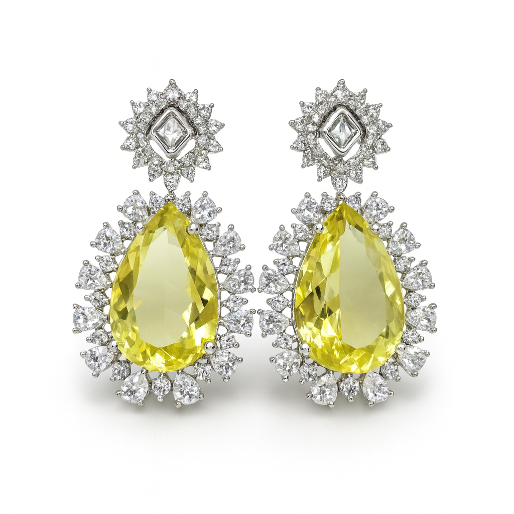 Citrine stone drop earring