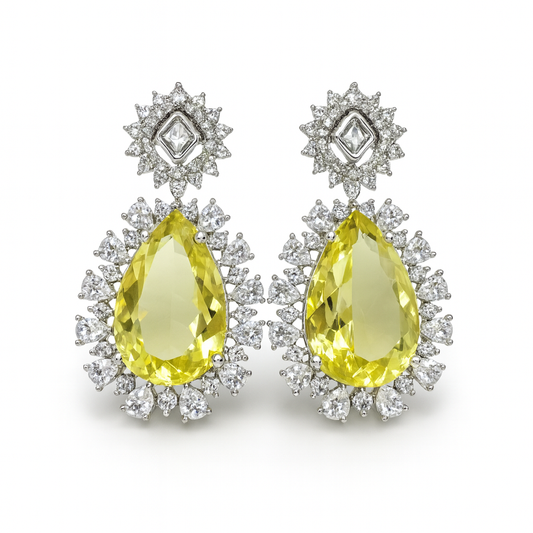 Citrine stone drop earring