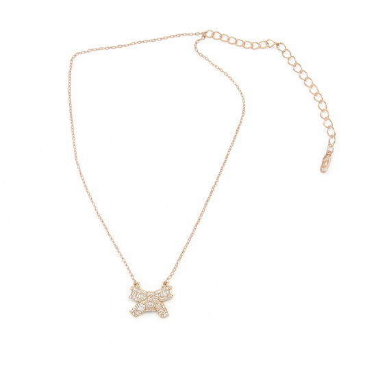 Cubic Diamonds With Blow Shape Pedant Necklace For Women