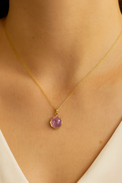 Transparent Ball Pedant Inside Light Flower Necklace With Gold Chain For Girls