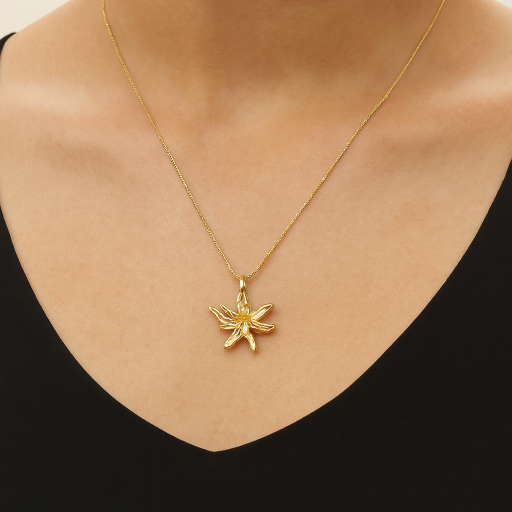 Gold Plated Star Fish Pedant Necklace Party Wear For Women