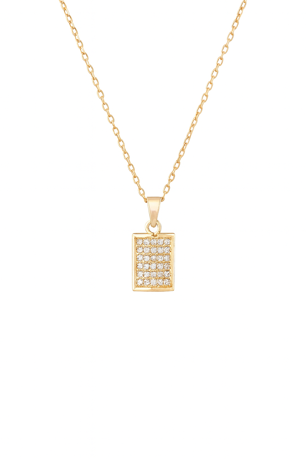 Small crystal group of square pendant chain