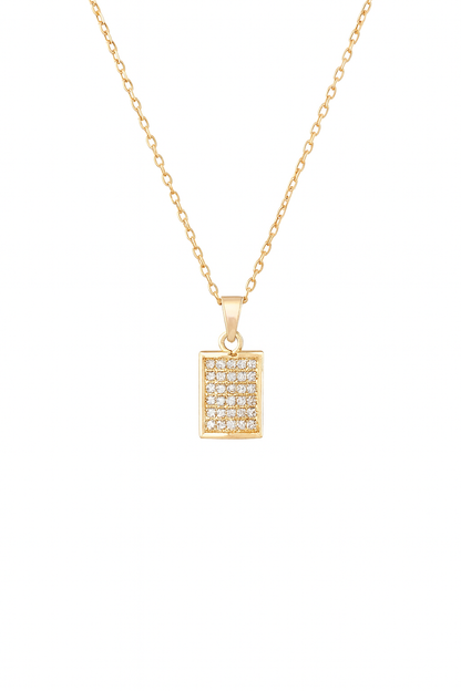Small crystal group of square pendant chain
