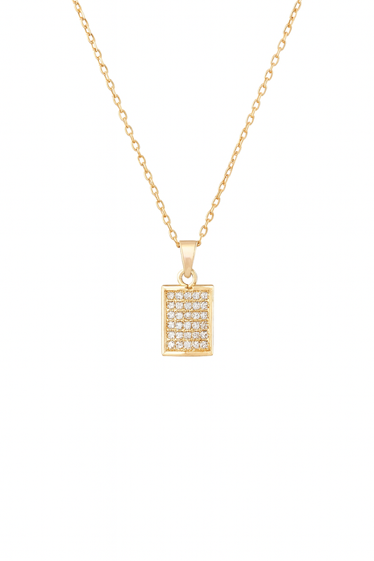 Small crystal group of square pendant chain