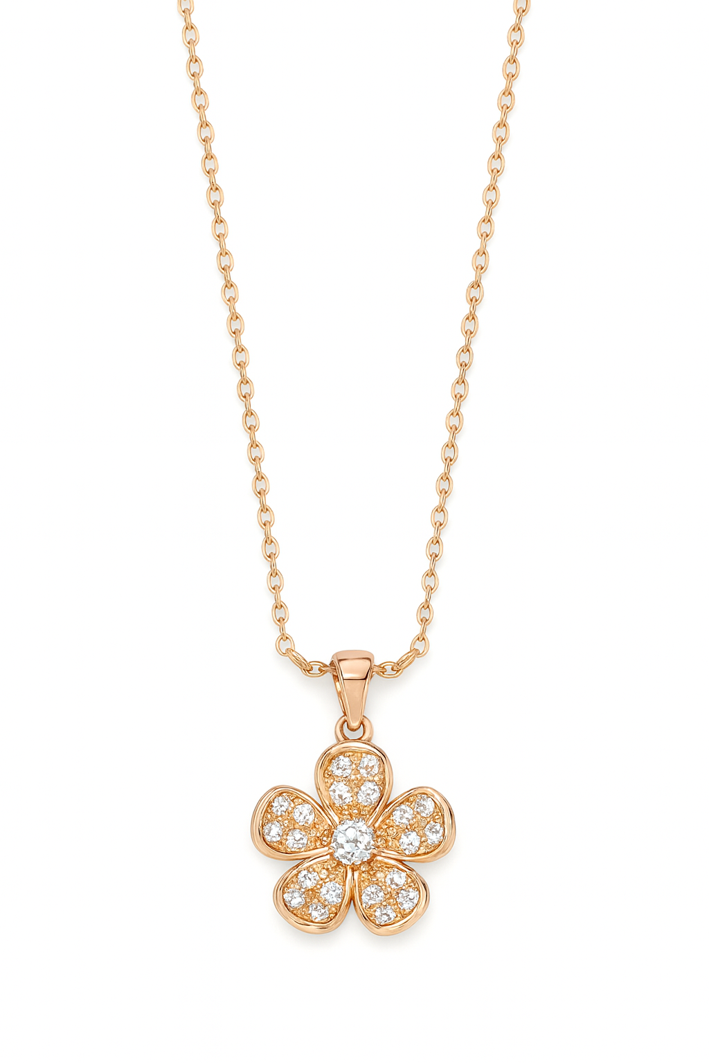 Star flower desing pendant with chain