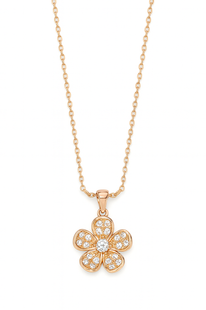 Star flower desing pendant with chain