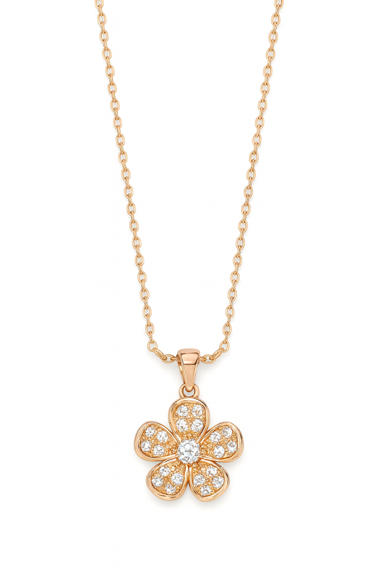 Star flower desing pendant with chain