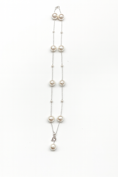 Simple And Long Pearl Design Necklace For Women
