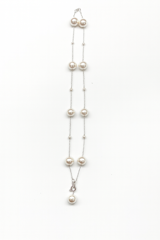 Simple And Long Pearl Design Necklace For Women