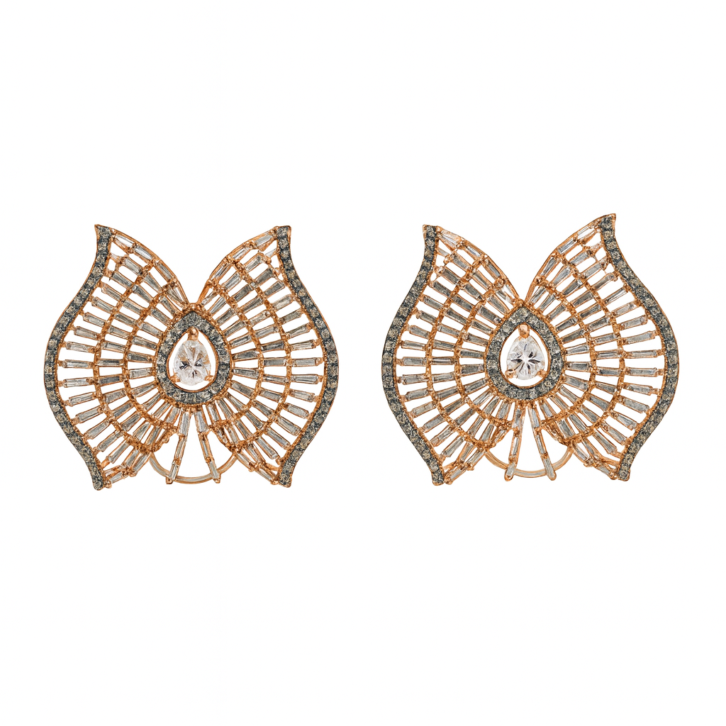 Butterfly designer rose gold earring