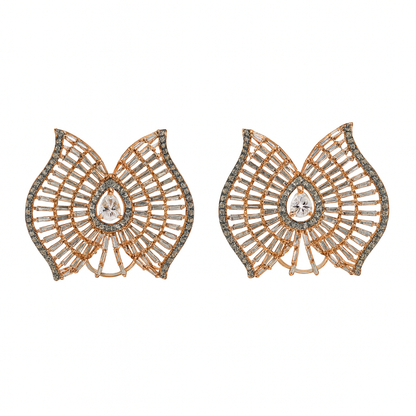 Butterfly designer rose gold earring