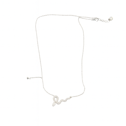 White Diamonds Snake Style Pendant Necklace